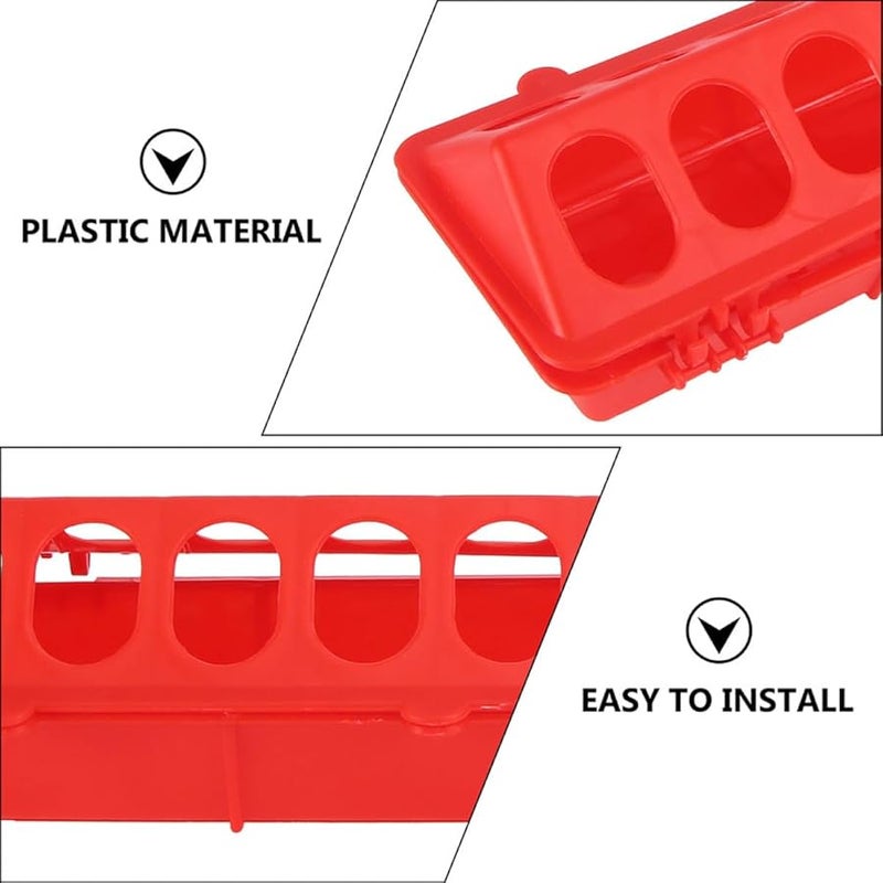 VICASKY 4 قطع وحدة تغذية الدواجن البلاستيكية حوض مقاوم للانسكاب للحمام والدجاج - Image 3